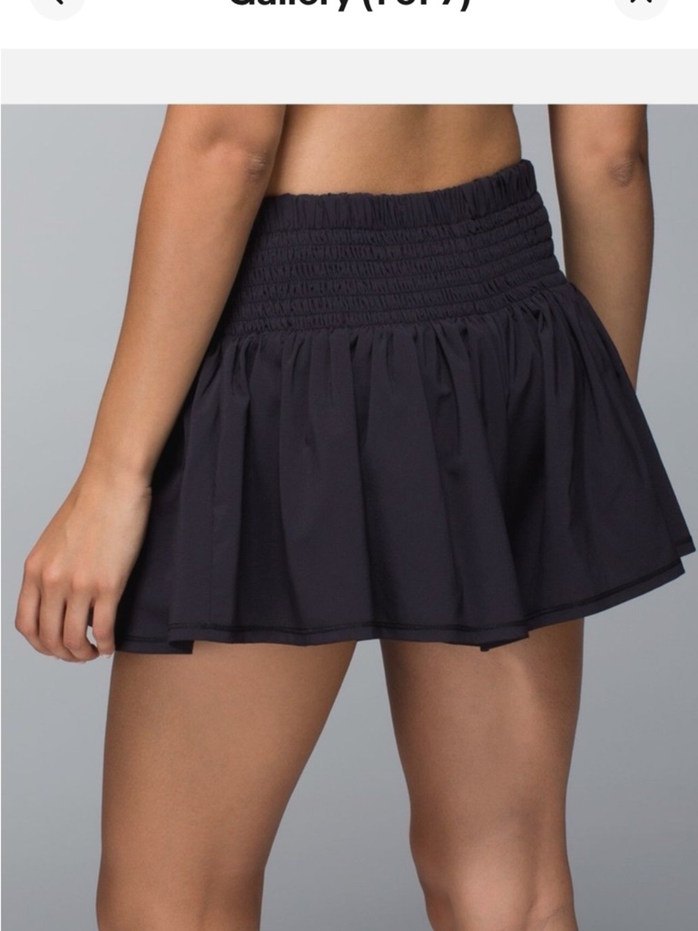 Vintage Lululemon sz 6 Hot Hitter Black Smocked Waist Tennis Skirt flowy comfy